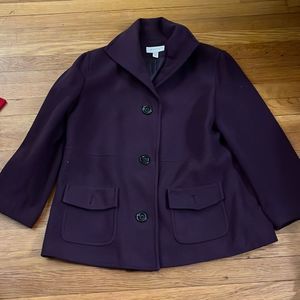 JM Collection • purple peacoat • size L